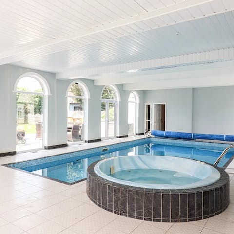 Swim some lengths in your indoor pool, or enjoy a rejuvenating dip in the hot tub