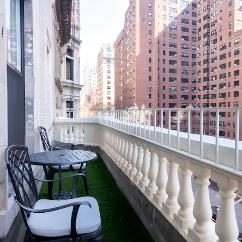 Start mornings with a coffee on your private balcony