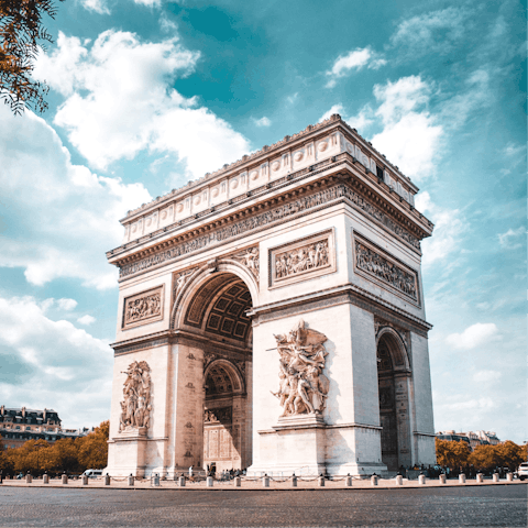 Grab a coffee and stroll to the Arc de Triomphe – it's a few minutes away