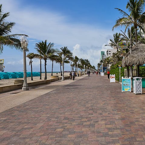 Make morning jogs along Hollywood Boardwalk part of your new routine, it's just a short walk away