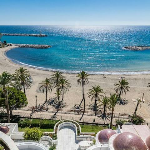 Take a walk on the soft sands of Puerto Banus Beach – just a two-minute walk from your door