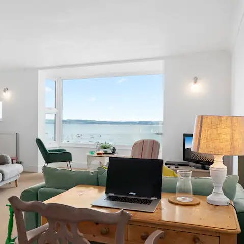 Set up your laptop and catch up on some emails in the living room