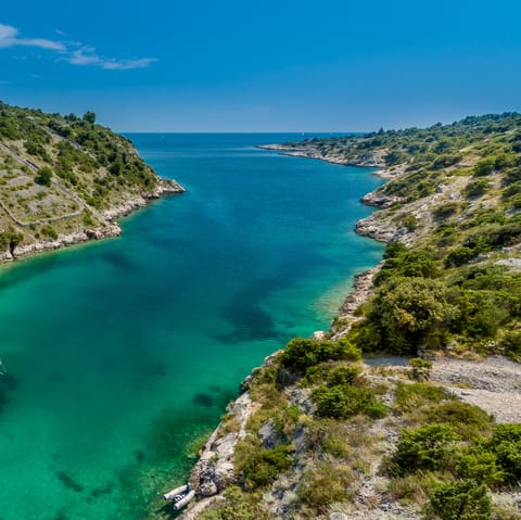Swim the crystal waters off Beach Radovcici, a short drive away