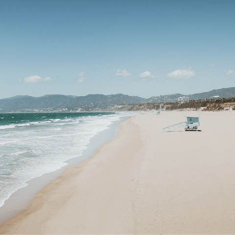 Spend sunny days at the Will Rogers Beach State Park  – just a twenty-minute walk away