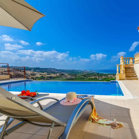 Soak up the Cypriot sun from in or beside the private pool