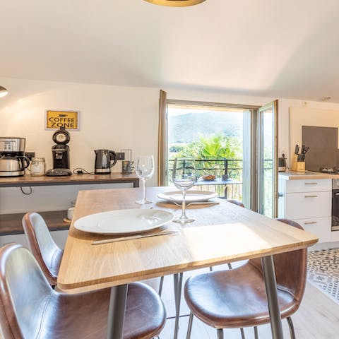 Share delicious meals at the dining table
