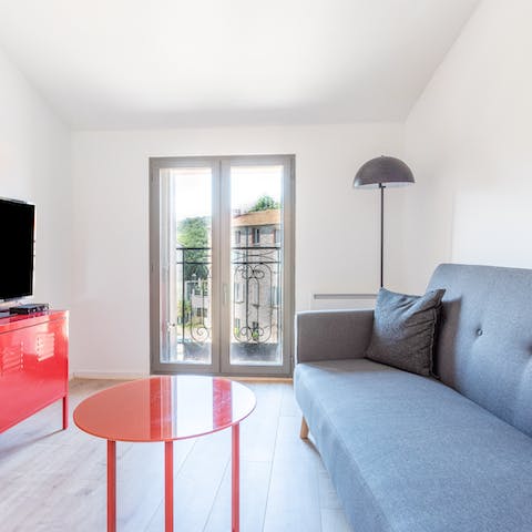 Kick back and enjoy an evening of movies in one of the two living areas