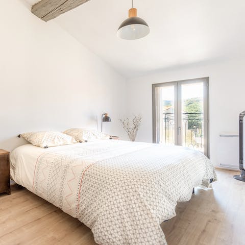 Wake up in the plush bedroom feeling reinvigorated