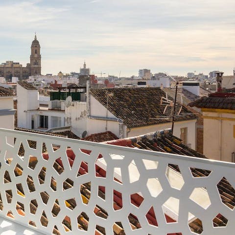 Take in views over the Malaga rooftops from the terrace 