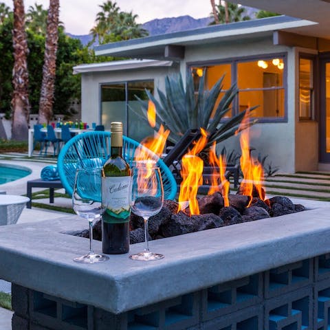 Pour a bottle of red by the fire pit and reflect on the day's events