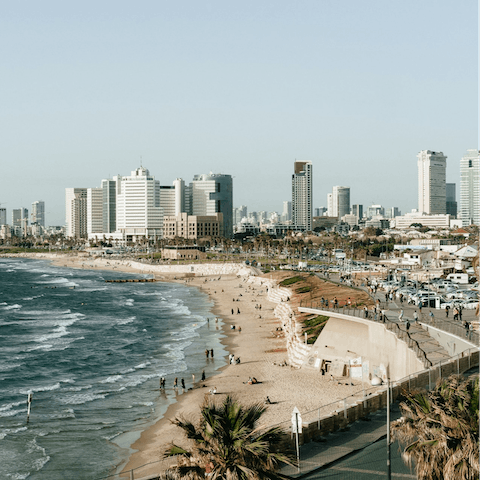 Stay in the heart of Tel Aviv, a ten-minute walk from the beach