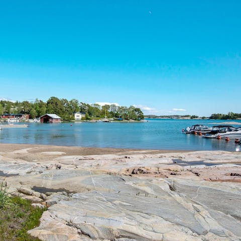 Stay at Kasnäs' peaceful marina, just steps from the water