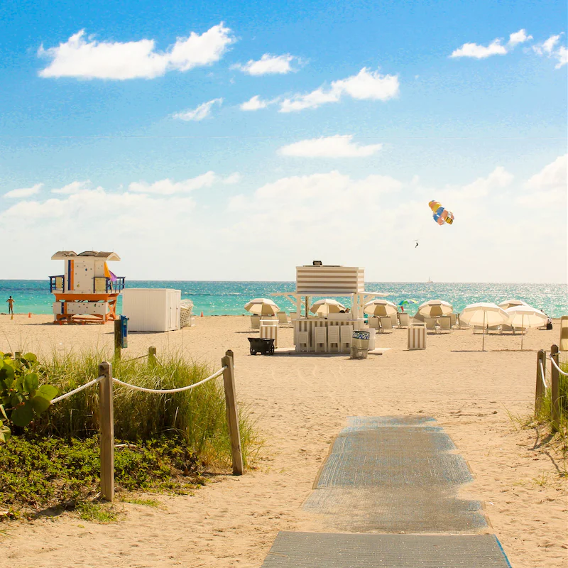 Take a five-minute stroll to Miami Beach