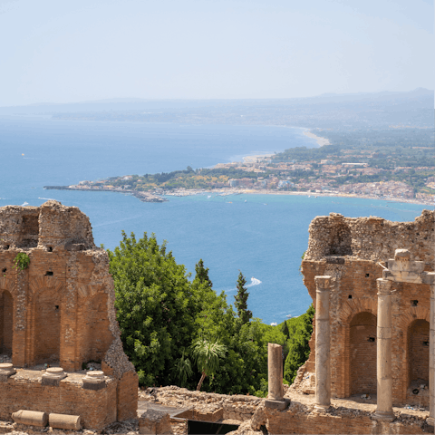 Take a trip to the hilltop town of Taormina, just 10km away