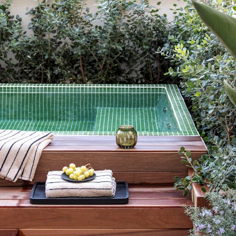 Take a dip in the private pool on the home's rooftop terrace