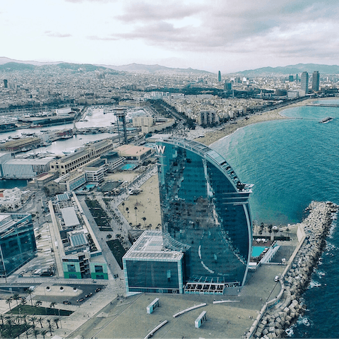 Wander down to Barceloneta Beach in just over half an hour