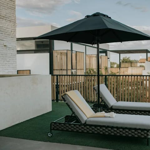 Enjoy a leisurely sunset dip in the private plunge pool