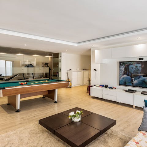 Play the night away at the private on-site games room