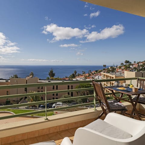 Admire the Atlantic Ocean views from the private balcony