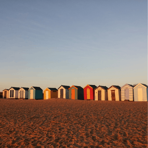 Seek out Southwold's famous pastel coloured beach huts