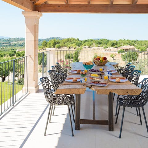 Enjoy family feasts and jugs of sangria in the outdoor dining area