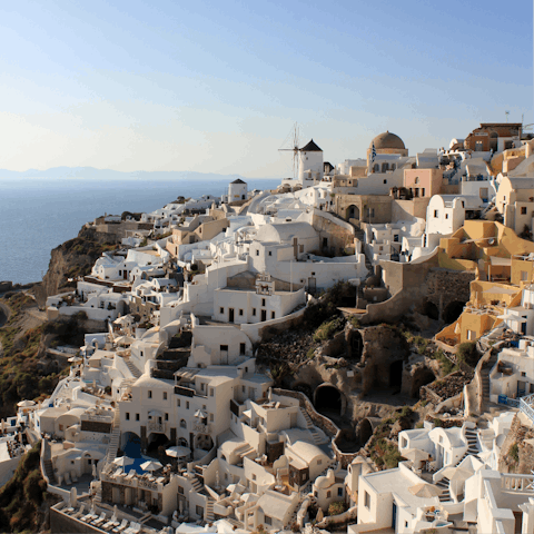 Explore the fabulous island of Santorini, starting with the town of Oia