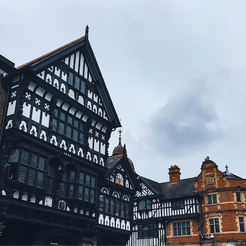 Explore the half-timbered Tudor town of Shrewsbury, a short drive away