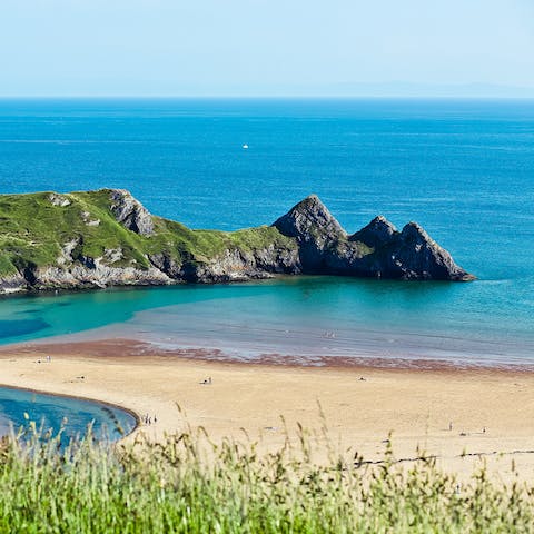 Spend days basking in the sun on Abermaw Beach – nine miles away