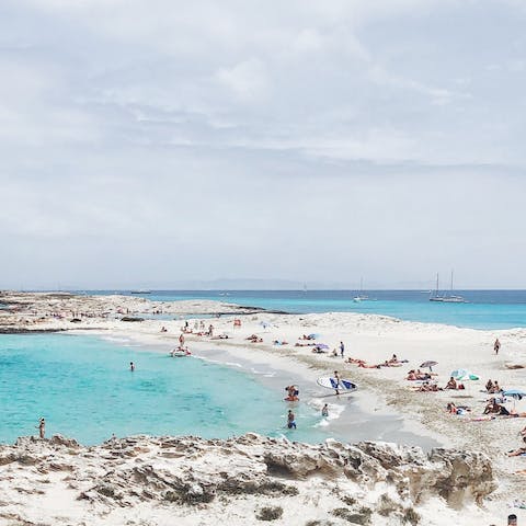 Spend your days on the white sandy beaches of the island – the nearest is only an 800m walk away