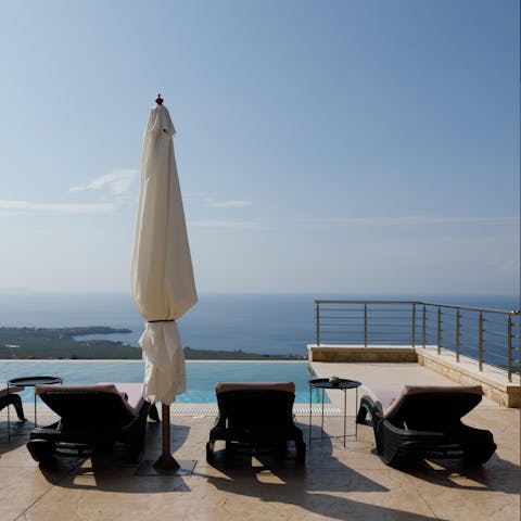 Marvel at stunning coastal views from the outdoor terrace