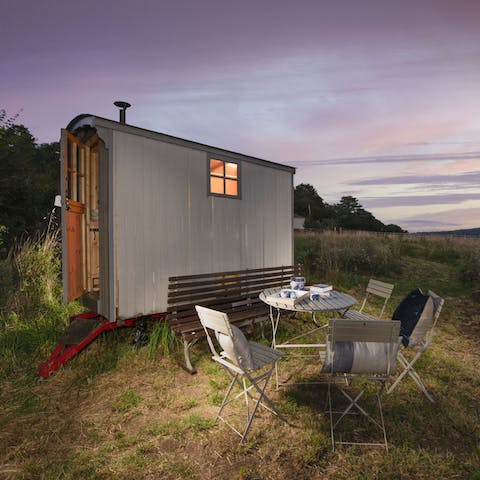 Wander down to the wild meadow for afternoon G&Ts at the shepherd's hut