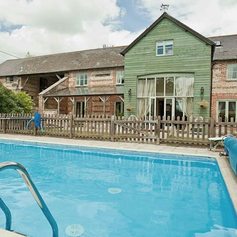 Enjoy a leisurely afternoon swim in the shared pool 