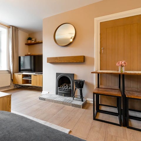 Cosy up in the warm living room