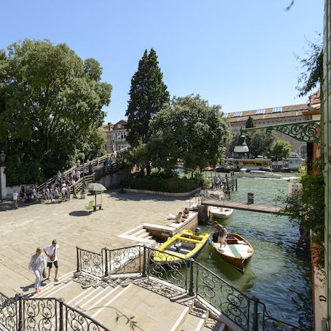 Explore the canals of central Venice by boat – you're just metres from the Grand Canal