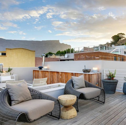 Relax on the balcony with a bottle of wine from the local vineyards