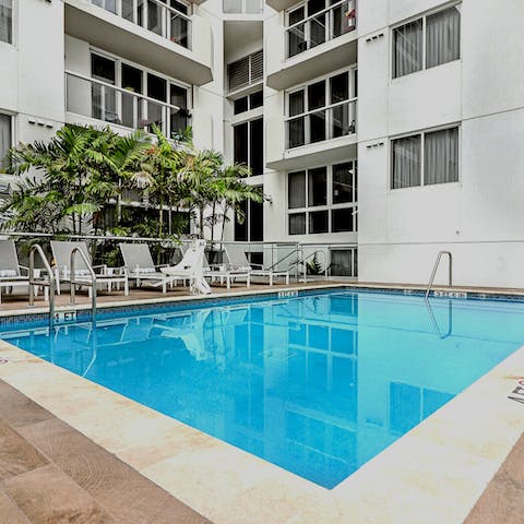 Cool off with a dip in the communal pool