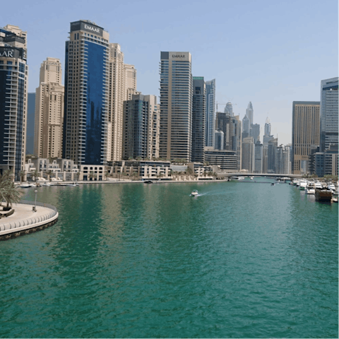Stroll through the meticulously designed Dubai Marina, right on your doorstep