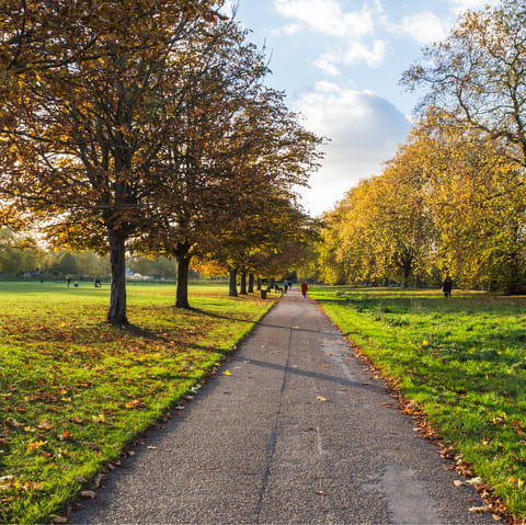 Take a stroll through Hyde Park, just a ten-minute walk away