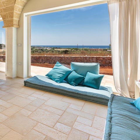 Take in the sea vistas from the living room