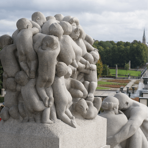 Go for a scenic stroll through Frogner Park, a short walk from home