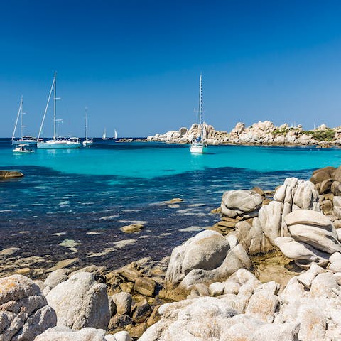 Unwind on one of the pretty beaches around Calvi before a light lunch of seafood, salad, or charcuterie