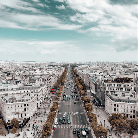 Indulge in some retail therapy along the fashionable Champs-Élysées, a two-minute walk away