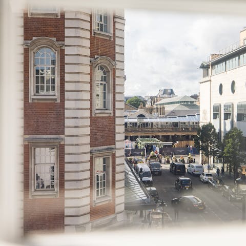 Catch a glimpse of Covent Garden street life unfolding below