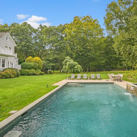 Cool down in the pool or claim a sunlounger for the afternoon