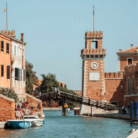 Visit the Venetian Arsenal, a short stroll away