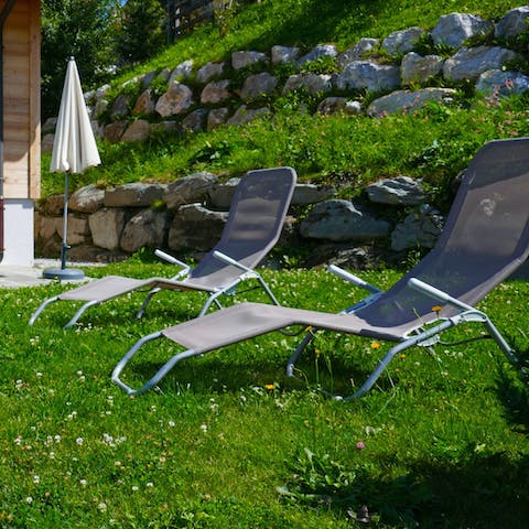 Chill out on the sun loungers in warmer months