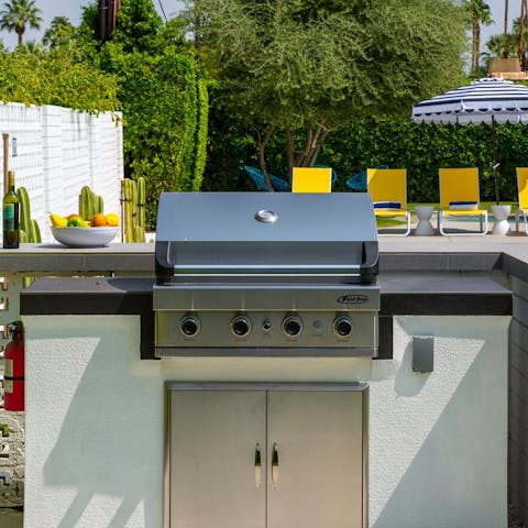 Grill up a feast for the gang on the built-in barbecue
