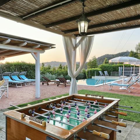 Have a family foosball match in the garden