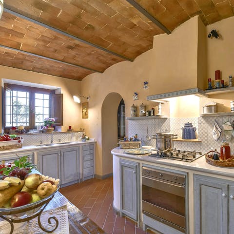 Cook your favourite meals in the high-spec kitchen