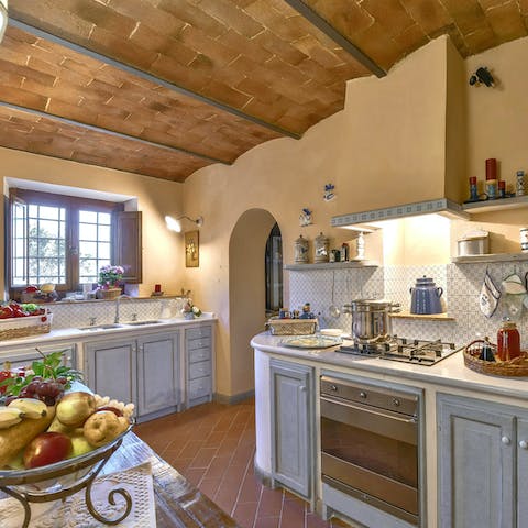 Cook your favourite meals in the high-spec kitchen